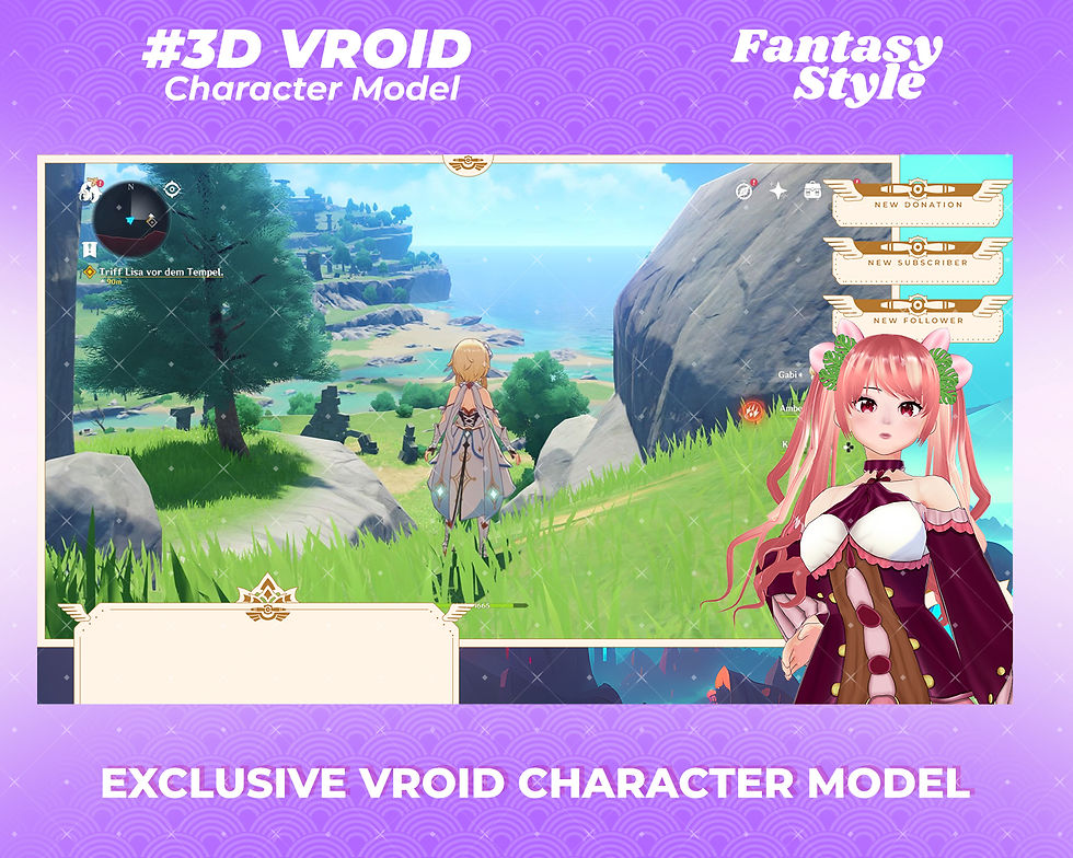 Thumbnail: 3D VRoid Model Fantasy Athena Character with Elegant Goddess Outfit