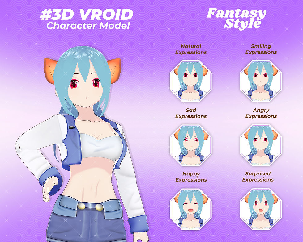 섬네일: 3D Vroid Model Fully Ready-to-Rig Anime Character Avatar for VTuber Streaming