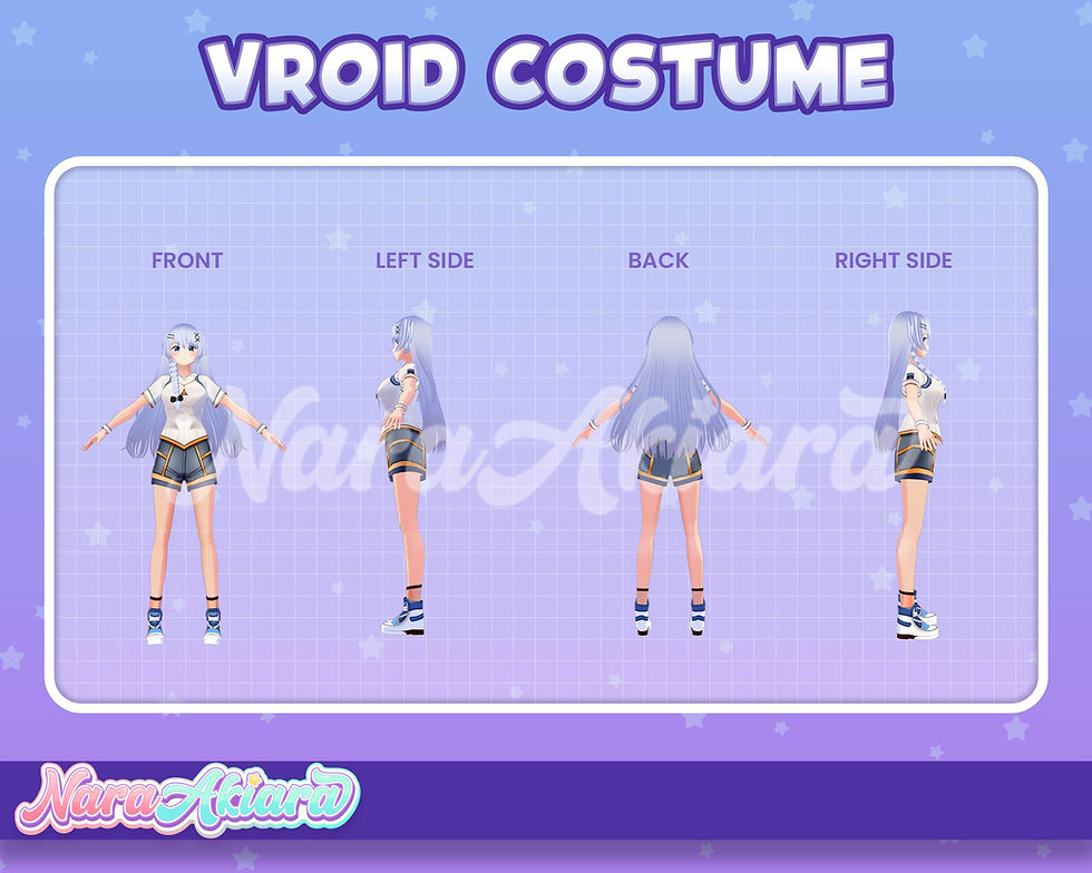 Thumbnail: Elevate Your Vtuber Stream with the 3D Vroid Costume White Sport Shirt