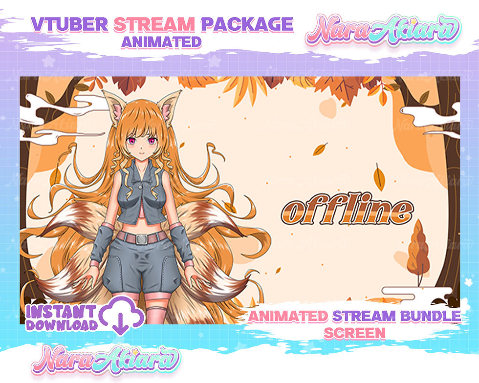 섬네일: Enchanting Overlay Stream Pack Anime character with Orange Fox Tail