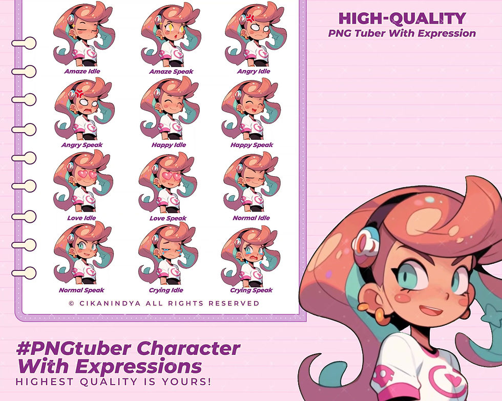 Thumbnail: Maximize Viewer Engagement with High-Quality PNG Tuber Avatars Girl