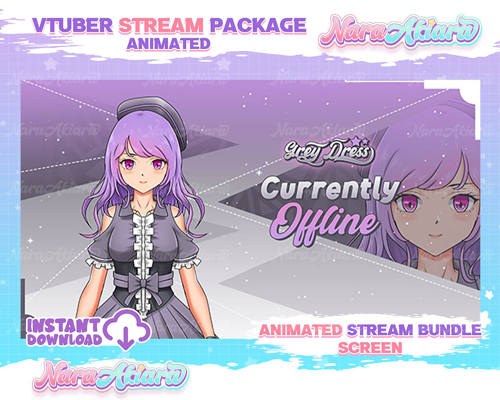 섬네일: Enhance Your Stream with the Grey Dress Overlay Package