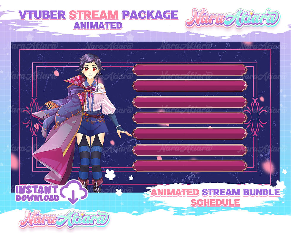 Thumbnail: Elevate Your Stream with the Anime Purple Girl Overlay Stream Package