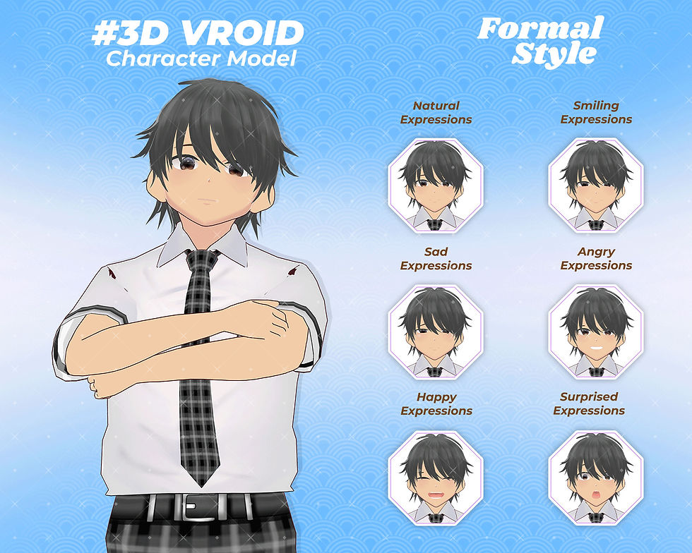 Thumbnail: Cho Kenzo 3D Vroid Model – Original Anime Boy Character Avatar for Virtual