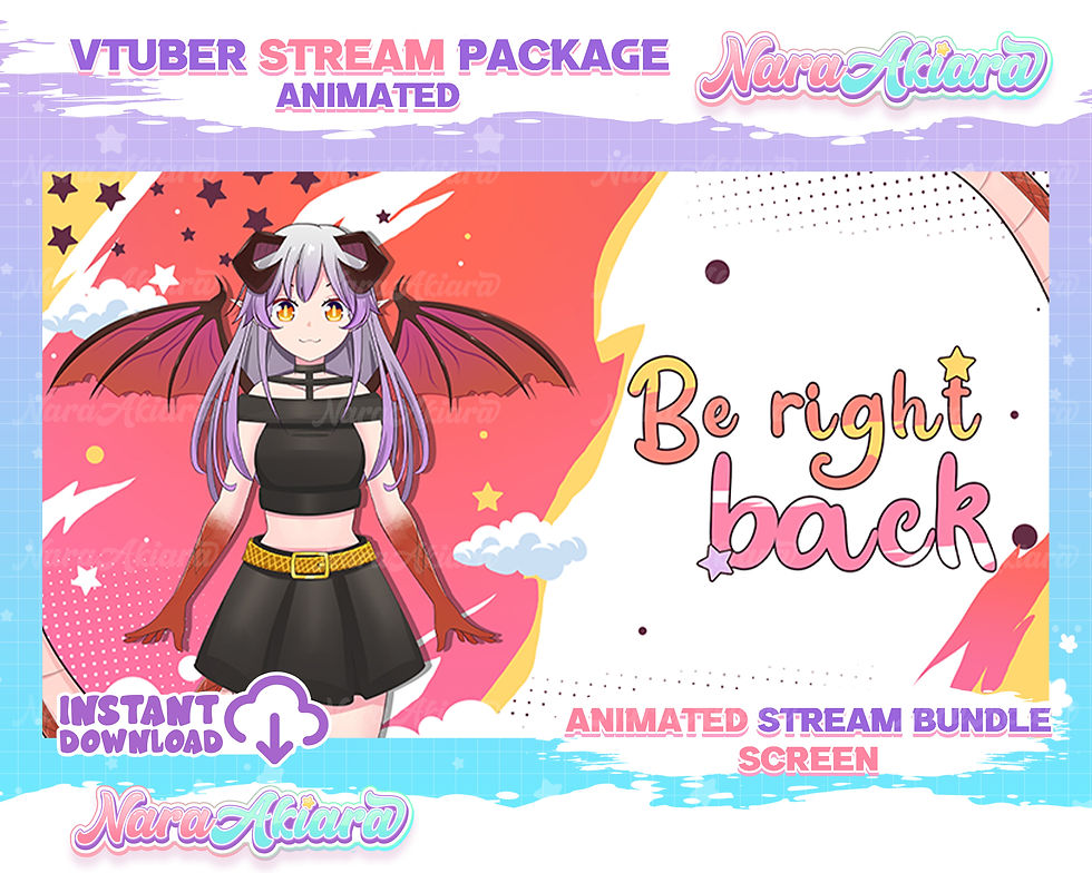 サムネイル： Elevate Your Streaming Experience with the Anime Vtuber Girl Overlay Stream Pack