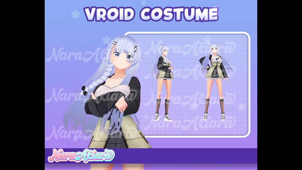 섬네일: Level Up Your Avatar Style with Cute Black Mini Dress for VRoid Model