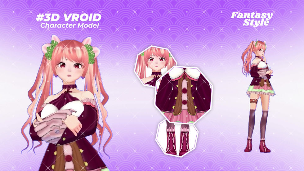 Thumbnail: 3D VRoid Model Fantasy Athena Character with Elegant Goddess Outfit