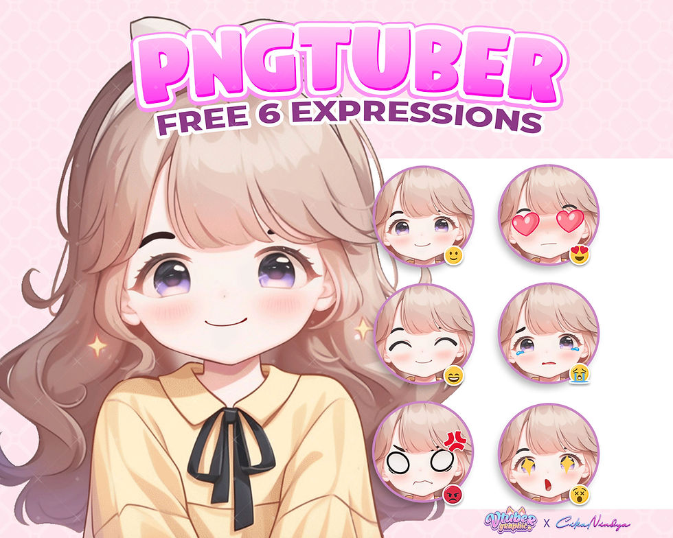 Charming and Adorable Character PNG Tuber Ready to Add Fun to Your Streams