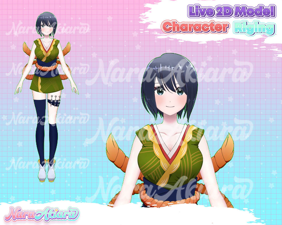 Thumbnail: Captivating Vtuber Live2d Model Anime Girl with Chic Blue Short Hair