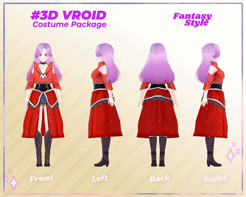 サムネイル： 3D VRoid Clothes Pack: Mythic Priestess - Sacred Female Fantasy Robe