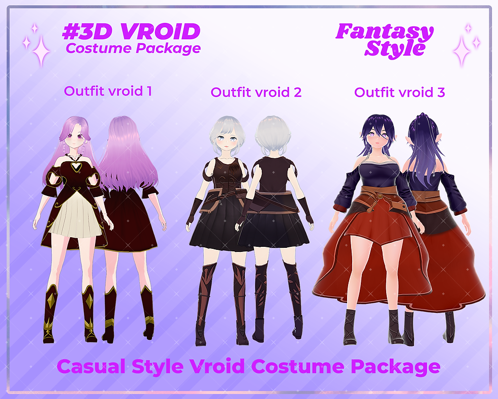 サムネイル： Epic 3D VRoid Fantasy Wardrobe Pack for Your Digital Persona