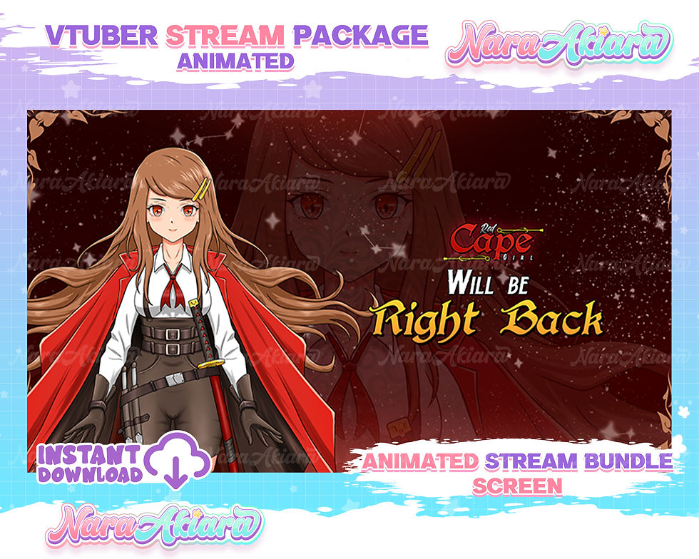 Thumbnail: Elevate Your Stream with the Anime Red Cape Girl Overlay Stream Package