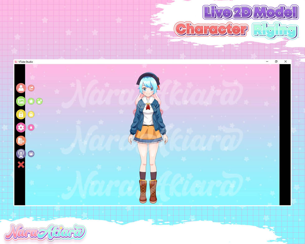 Thumbnail: Playful Vtuber Live2d Anime School Theme in Blue and Pink Shades