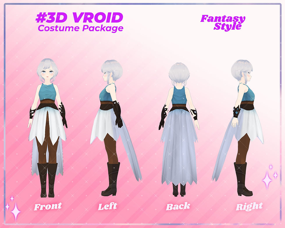 サムネイル： 3D VRoid Clothes Pack: The Elven Princess - Ethereal Female Fantasy Dress