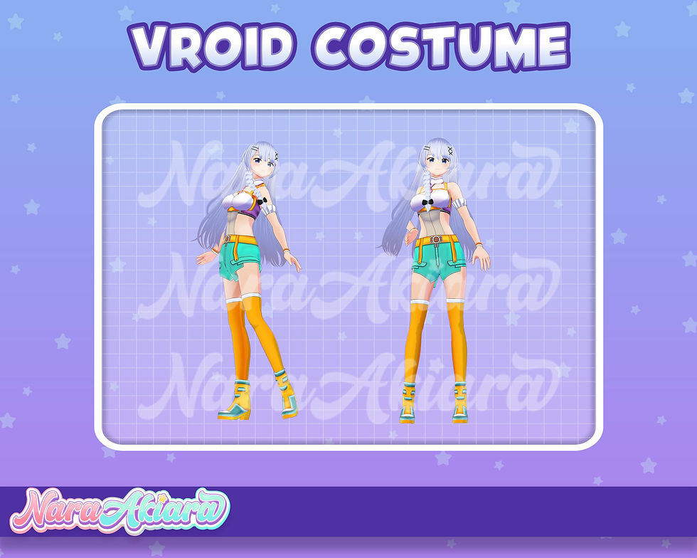 Thumbnail: Stand Out Your Vtuber with 3D Vroid Costume White Built-in Bra and Green Skirt