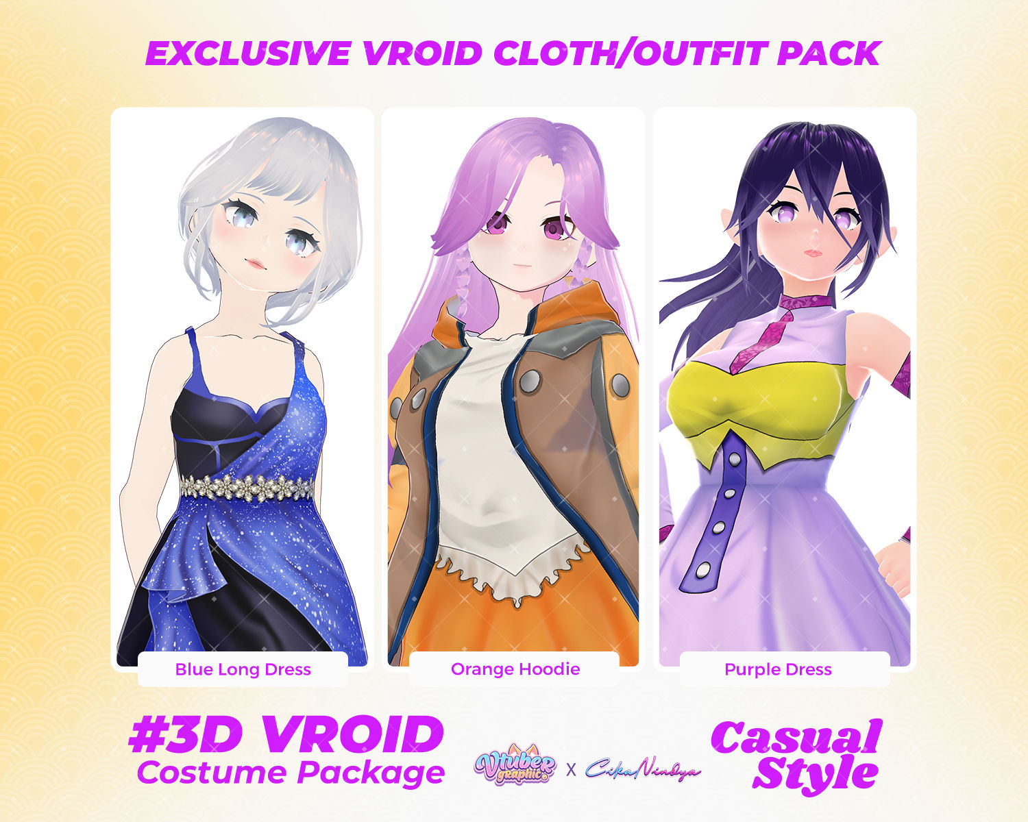 Cute Everyday Casual Outfit Collection for 3D VRoid Models – Cozy Virtual Wear