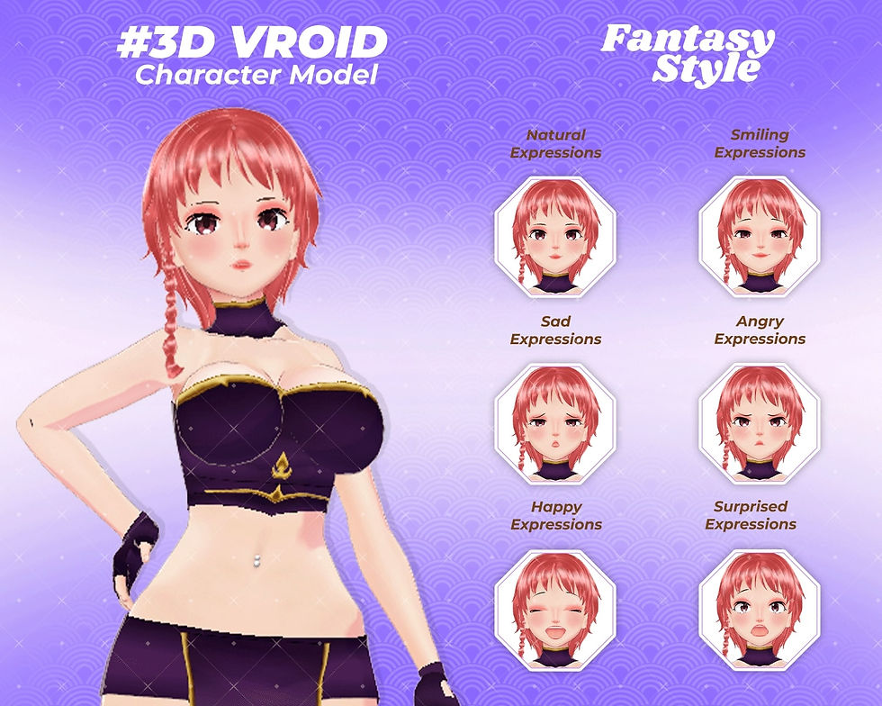 섬네일: Stylish 3D Vroid Model Suyomi Kairi Anime Girl Avatar for VTuber Content