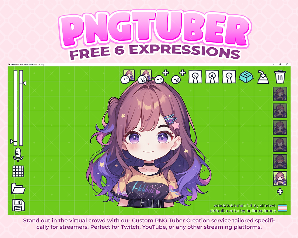 섬네일: Transform Your Streams into Joyful Adventures with a Fun Chibi Girl PNG Tuber