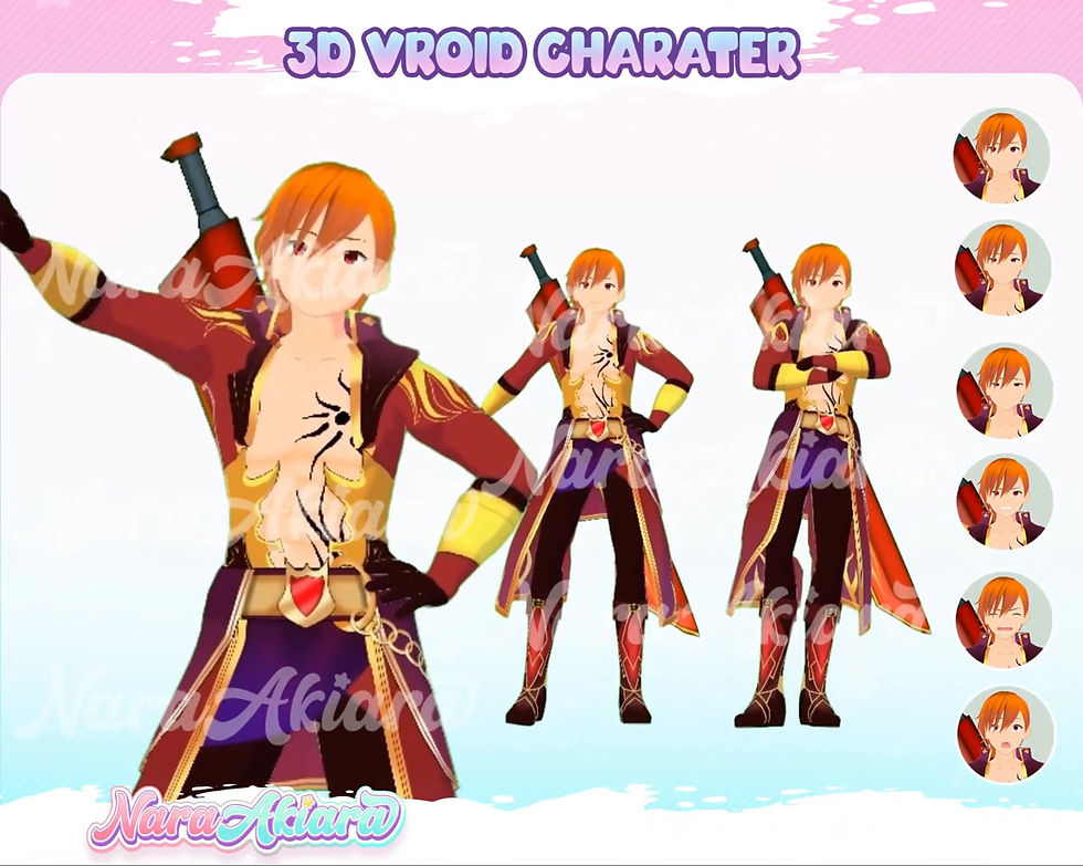 Thumbnail: Charming Live Streaming with  Cavendish Anime Male 3D Vroid Model for Streamers