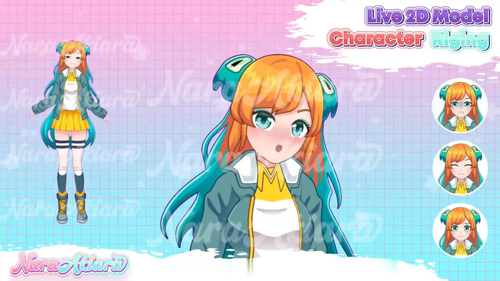 섬네일: Cheerful Vtuber Live2d Anime Model with Orange and Tosca School Uniform