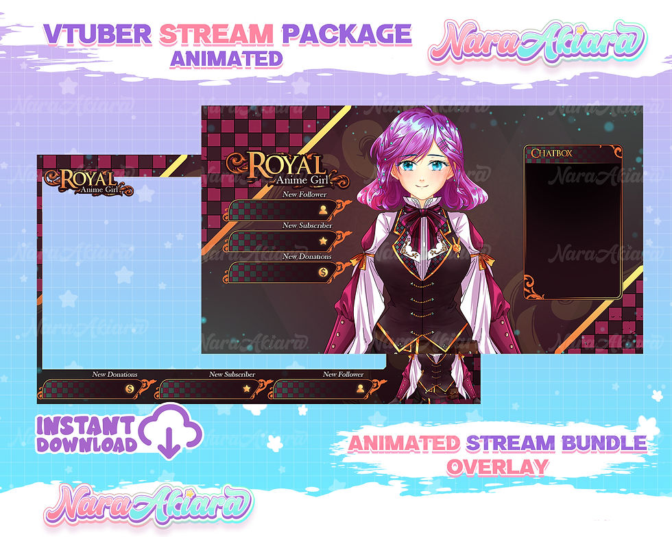サムネイル： Elevate Your Stream with the Anime Girl Overlay Stream Package
