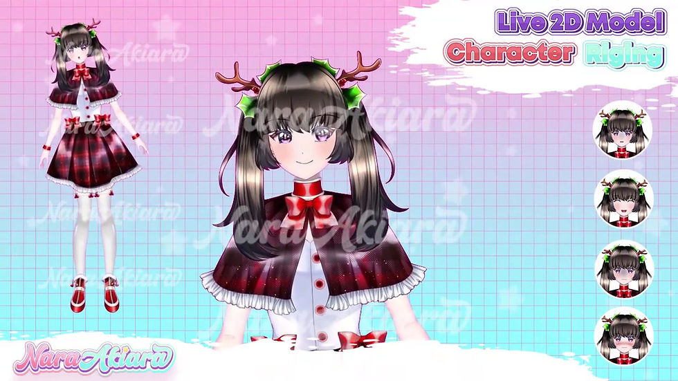 Thumbnail: Festive Fantasy Christmas Themed Anime Girl Live2D Models for VTubers