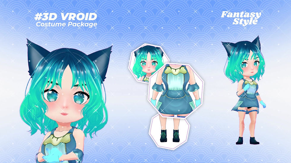 Thumbnail: Fantasy Cat Girl 3D VTuber Model Midori Noneko with Anime Style Design