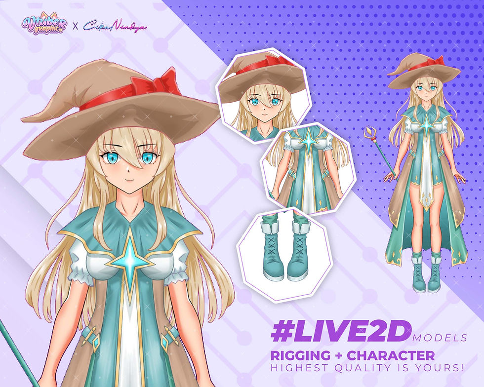 Enchanted Long Blonde Haired Girl VTuber Model - Magical Streaming