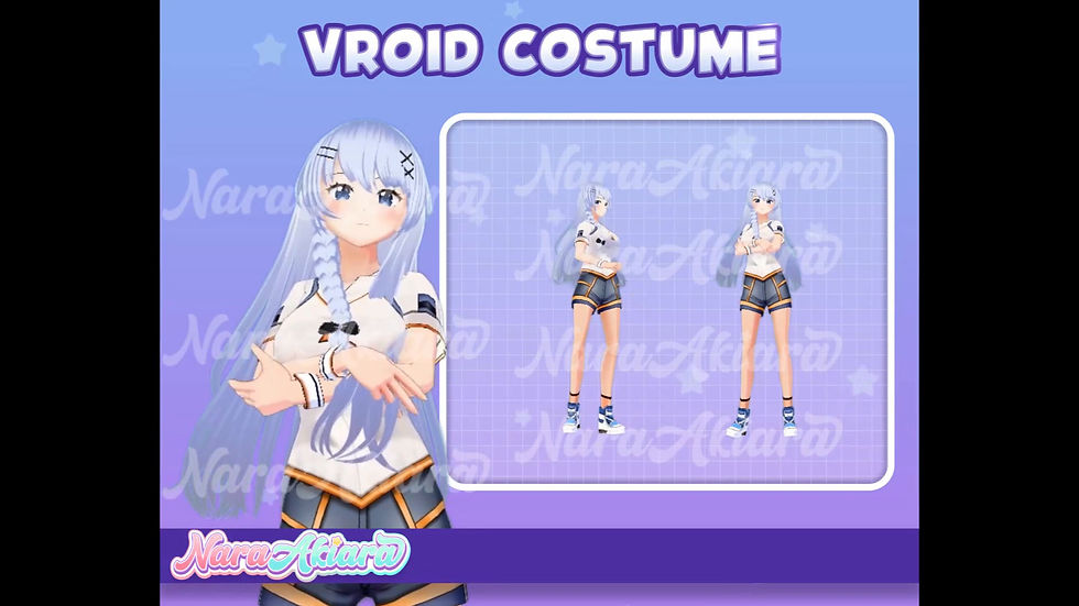 섬네일: Elevate Your Vtuber Stream with the 3D Vroid Costume White Sport Shirt