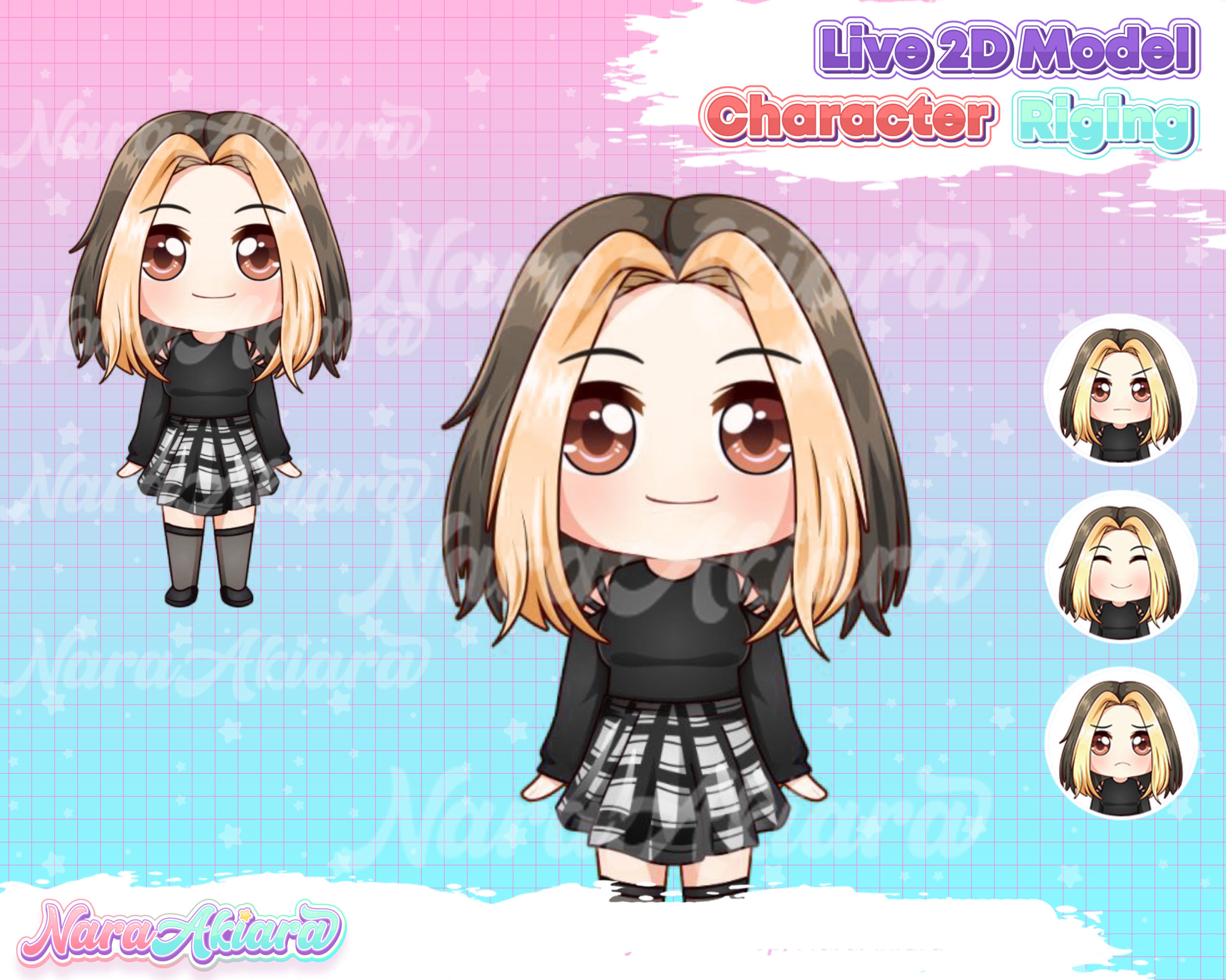 Enhance Your Vtuber Persona with the Chibi Girl Casual Outfit Live2d Model