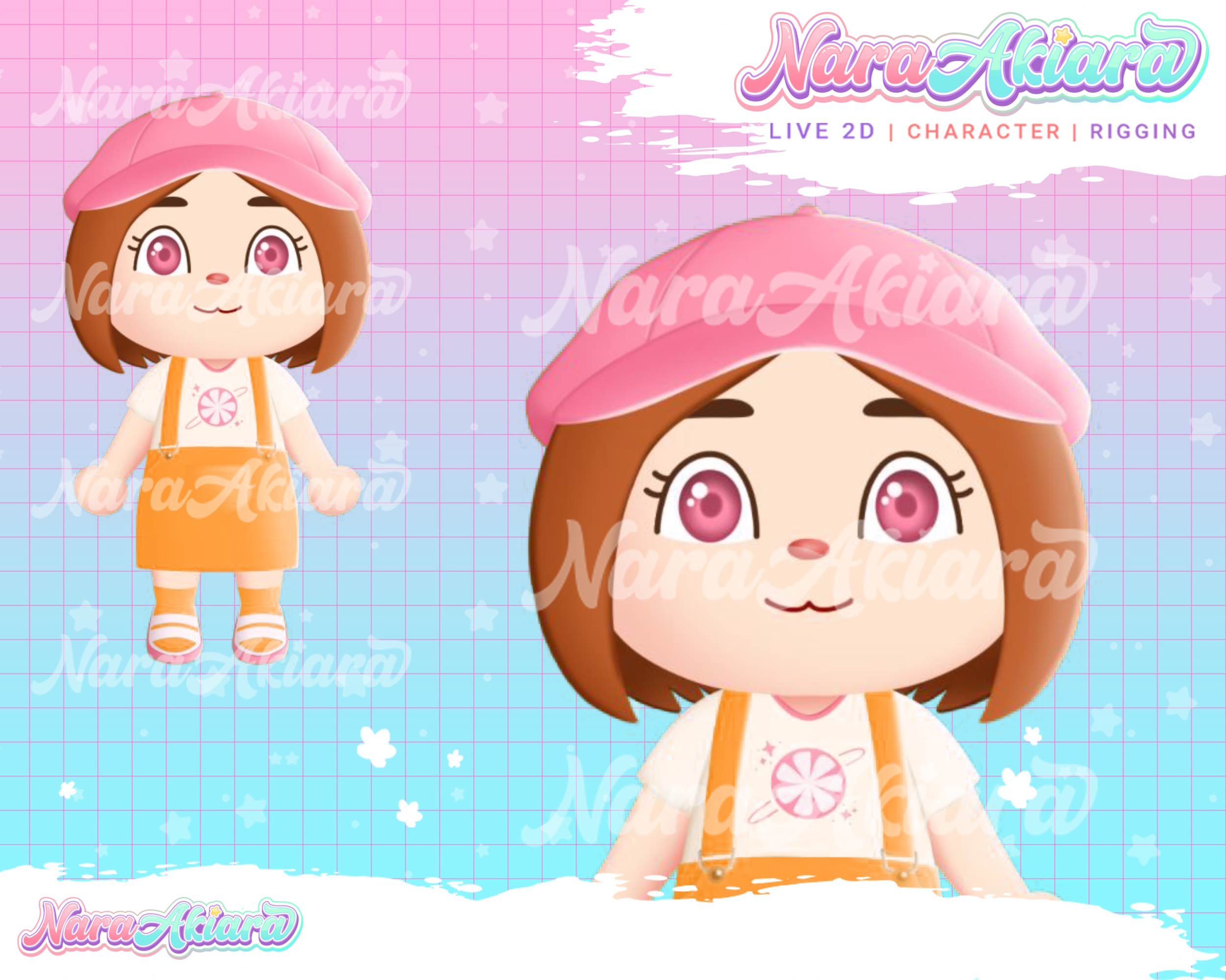 Delight Your Viewers with Cuteness and Charisma Vtuber Live2d Model Chibi Girl