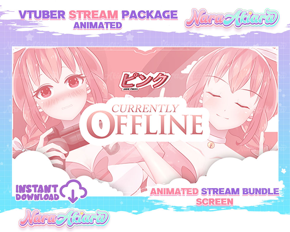 縮圖：Elevate your stream with the captivating Anime Pinkuu Overlay Stream Package