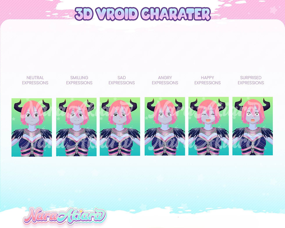 Thumbnail: Journey into Wonder Blue Devil Anime Girl 3D Vroid Model for Live Stream