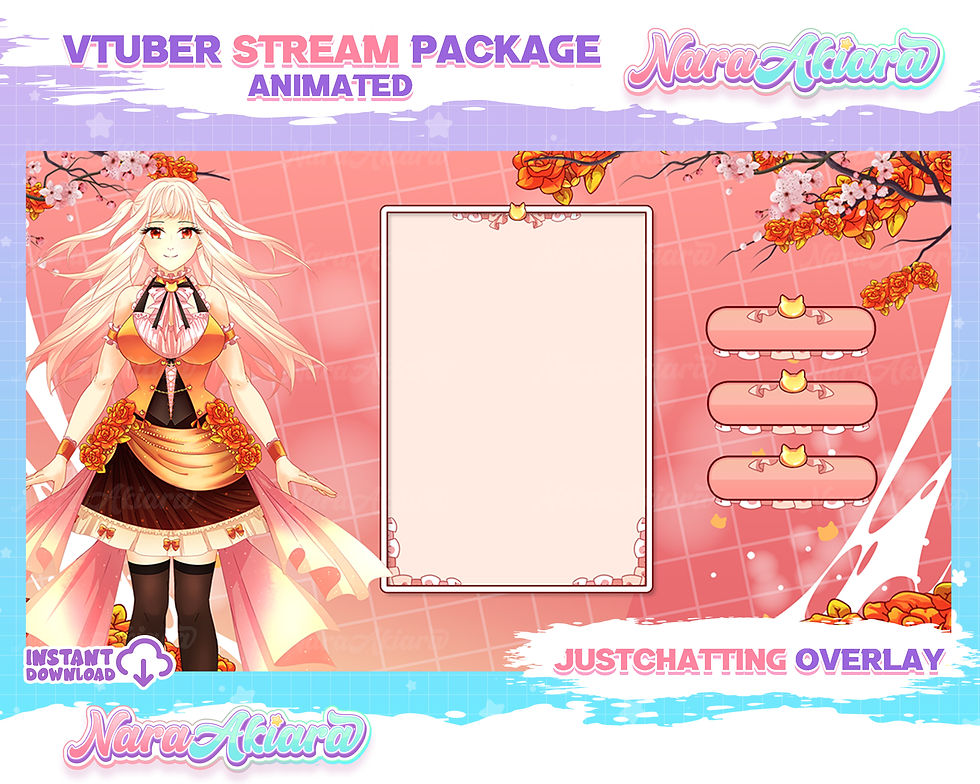 섬네일: Bloom Your Stream with the Anime Rose Girl Overlay Stream Package