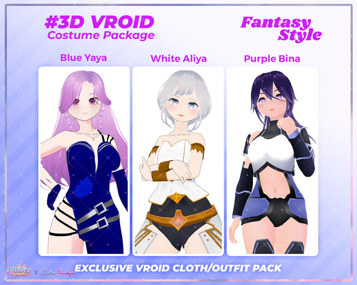 3D VRoid Clothes Pack Divine Maiden - Sacred Fantasy Girl Gown