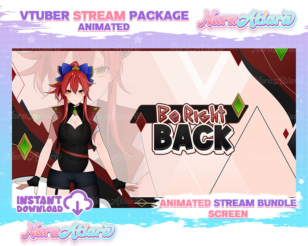 Thumbnail: Illuminate Your Stream with the Anime Red Hair Girl Overlay Stream Package