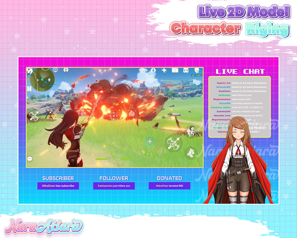 縮圖：Experience the Valor of the Samurai with our Live2D Red Cape Girl Vtuber Models