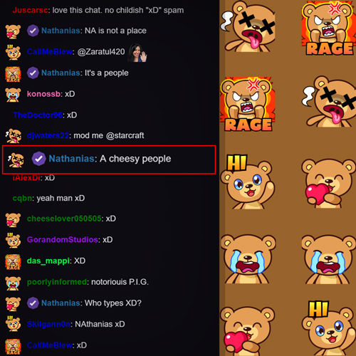 サムネイル： Twitch Emote Happy Bear Playful and Charming Icon for Stream