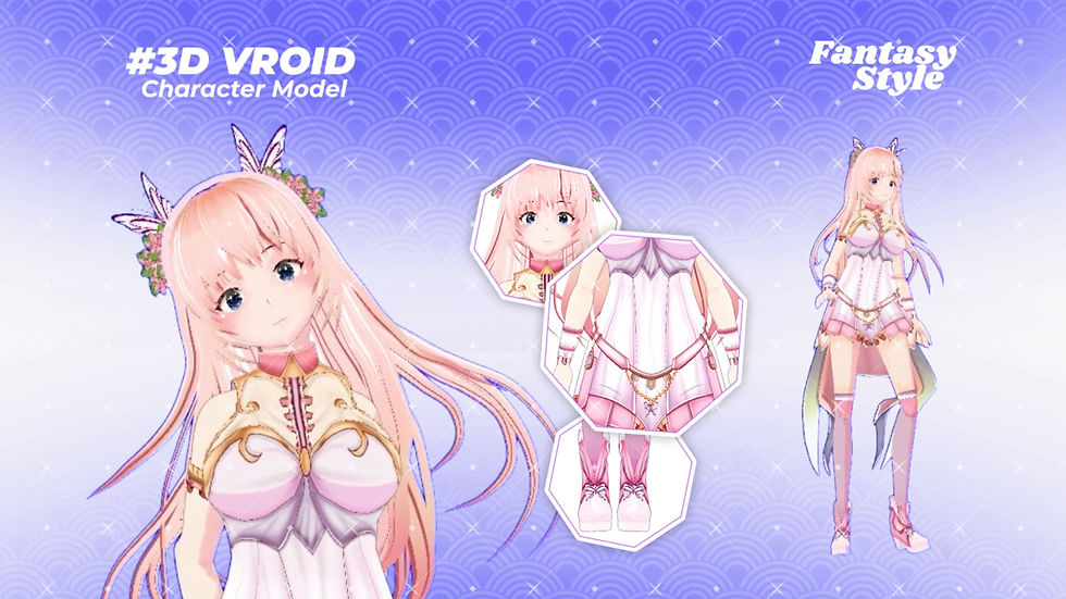 Thumbnail: 3D Vroid Model Magical Fairy Princess Anime Character Avatar Mood 3 for VTubers