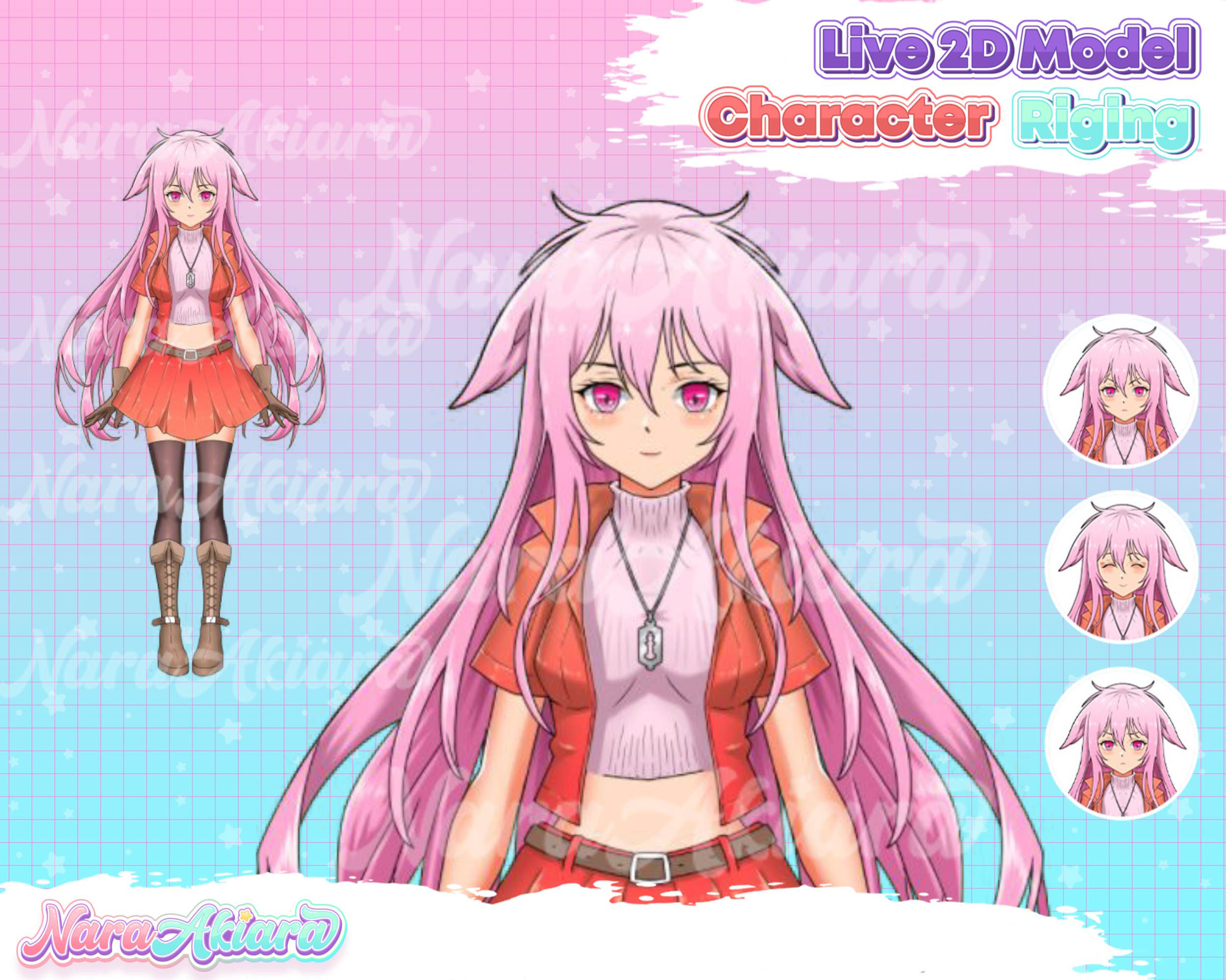 Blooming in Streams Vtuber Live2d Anime Girl Rosie Bloom for Streamers