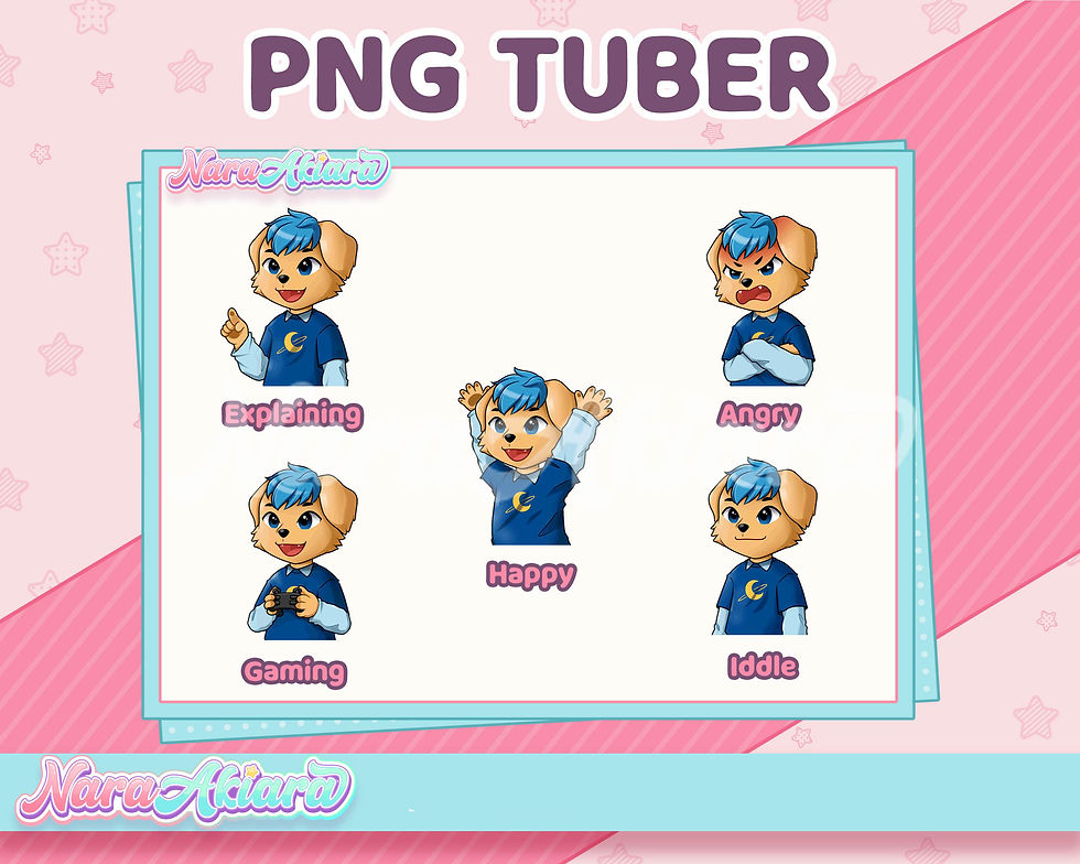 縮圖：Premium PNG Tuber Assets Golden Retriever Boy for Vibrant Streamer Displays