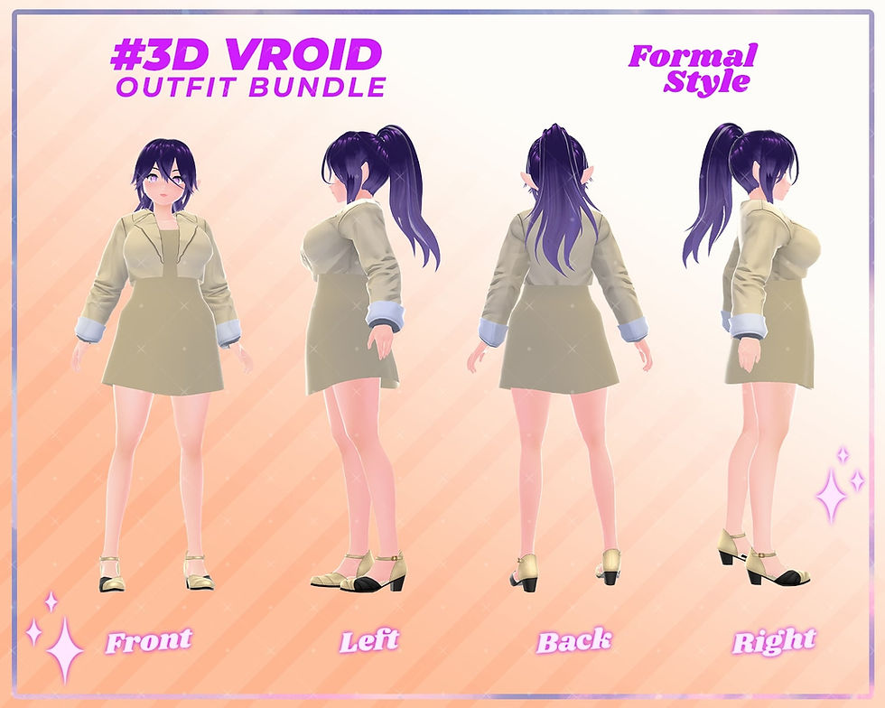 サムネイル： 3D VRoid Clothes Pack: Urban Vibe, Trendy & Stylish Streetwear Collection