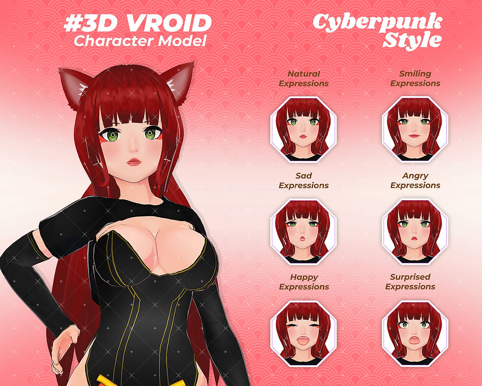 섬네일: 3D Vroid Model Meyma Karumi Anime Girl Character for VTuber Streaming