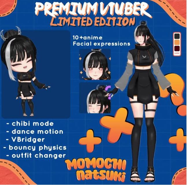 Stealthy Ninja Premium Vtuber Live2D Model Bring Action to Your Channel