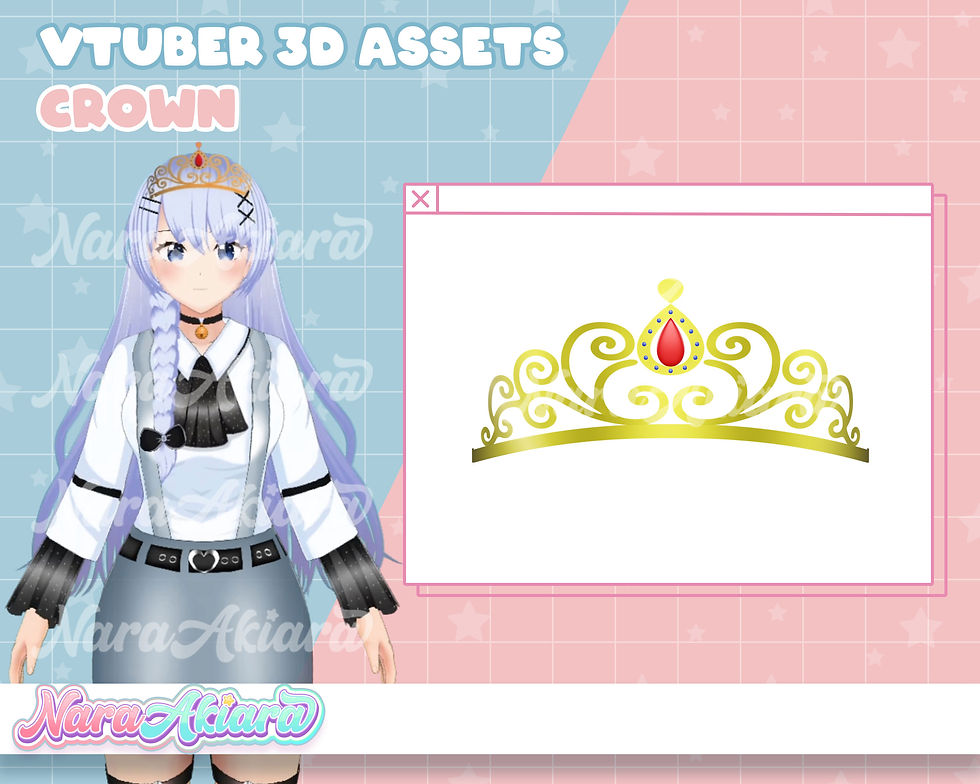Stay Ahead with Unique 3D VRoid Crowns for VTuber Perfect for Live Stream
