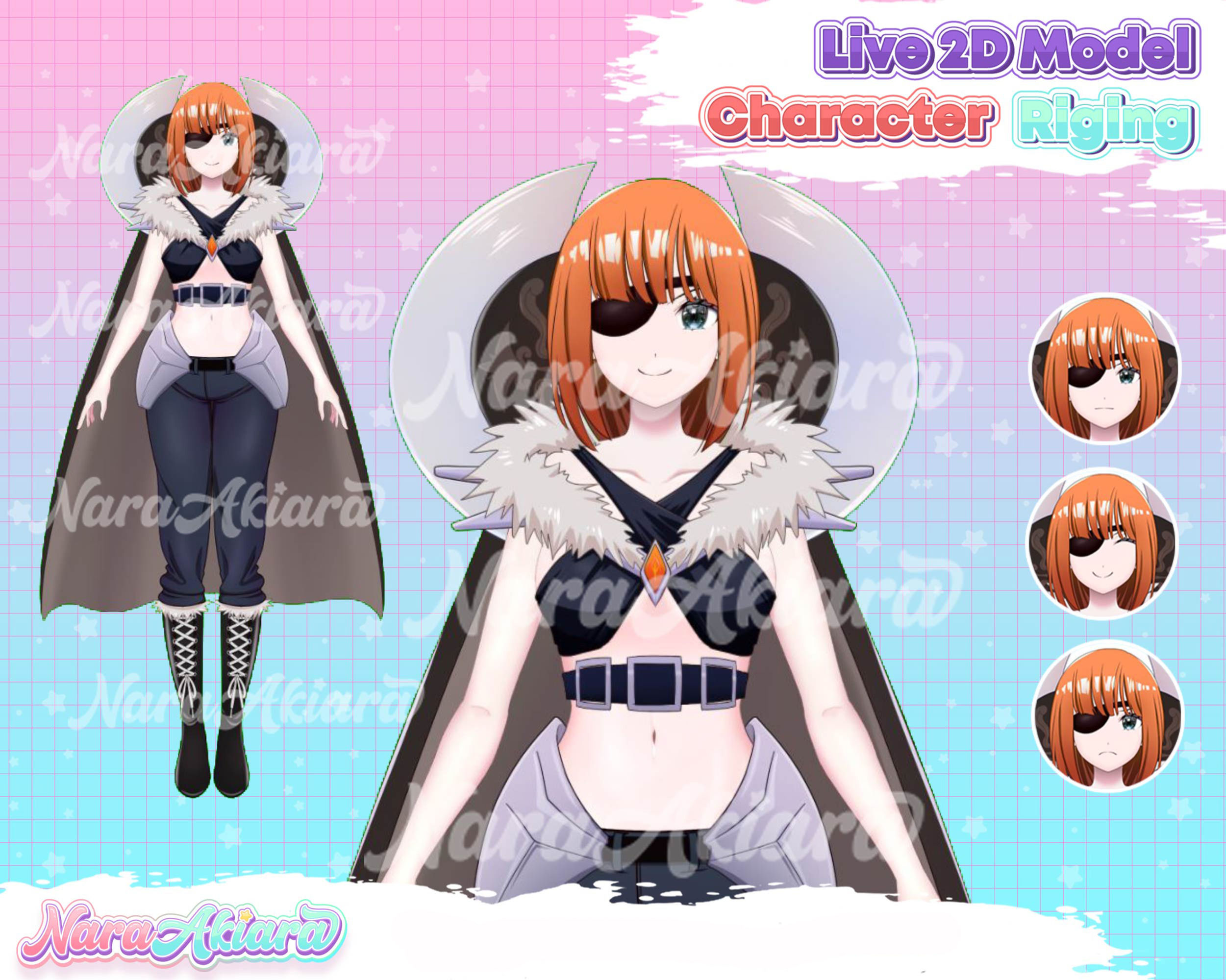 Elevate Your Virtual Presence with Vtuber Live2D Model Anime Orange Short Hair