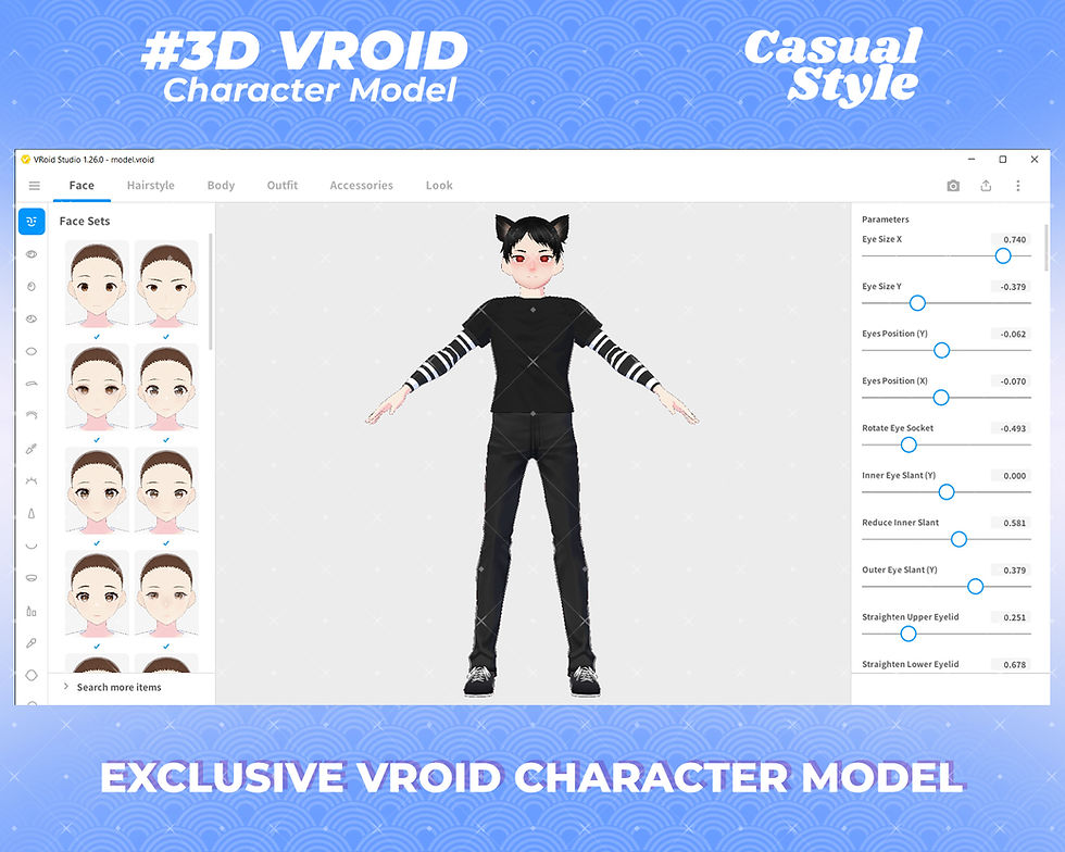 Thumbnail: Cool Anime Boy 3D VTuber Model Kokujin Virtual Character with Stylish Outfit