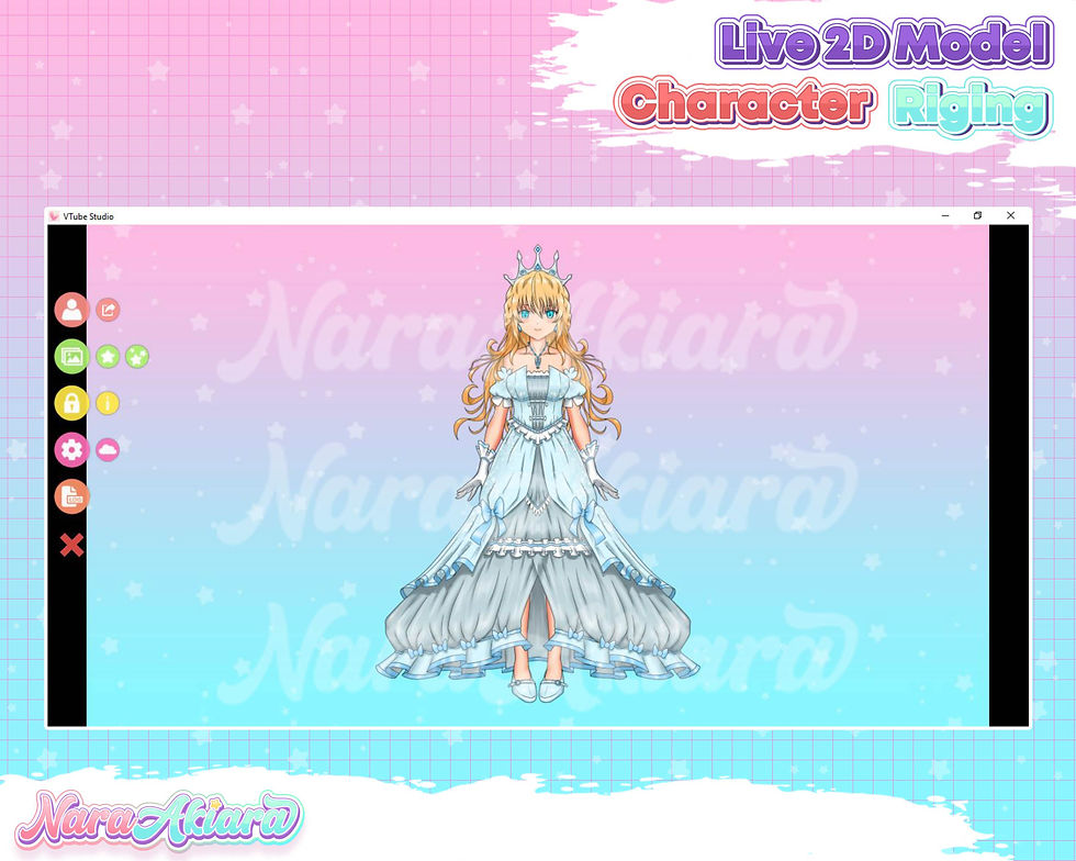Thumbnail: Experience Royalty with Vtuber Live2d Model Anime Girl Queen in Long Blue Dress