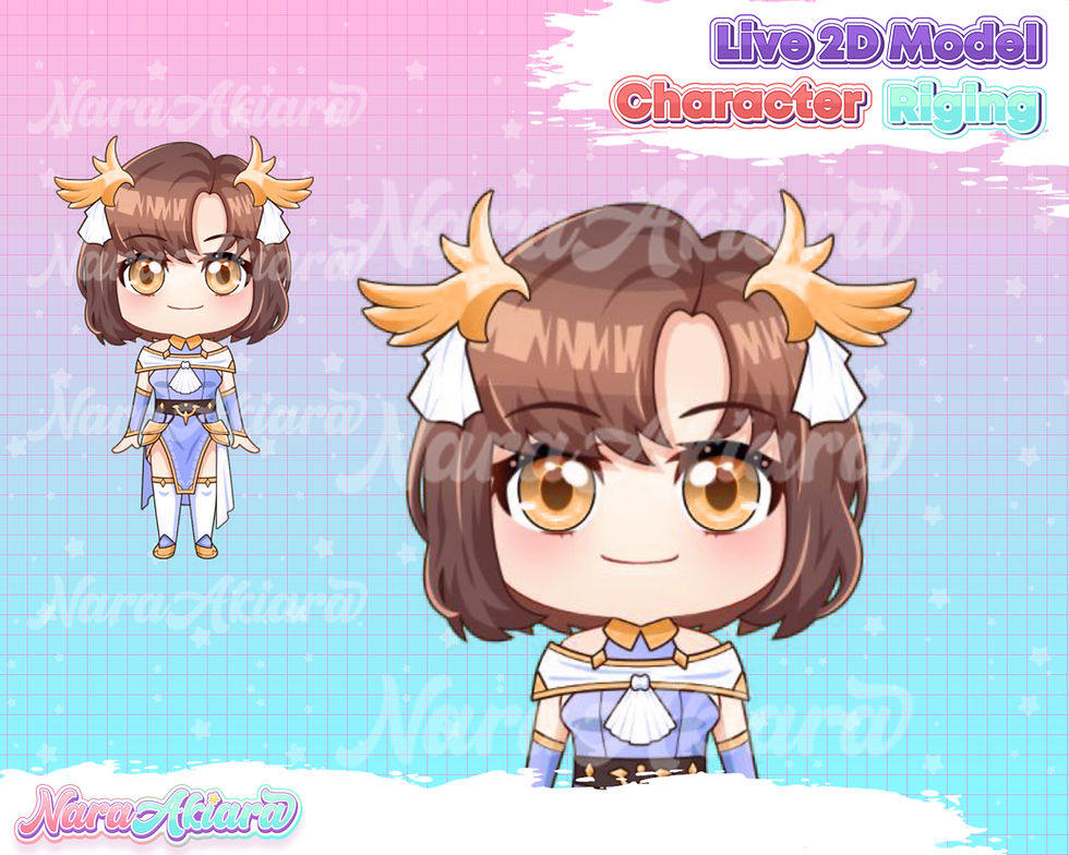 縮圖：Unlock the Celestial Charm with the Chibi Girl Celestial Blue Live2d Model