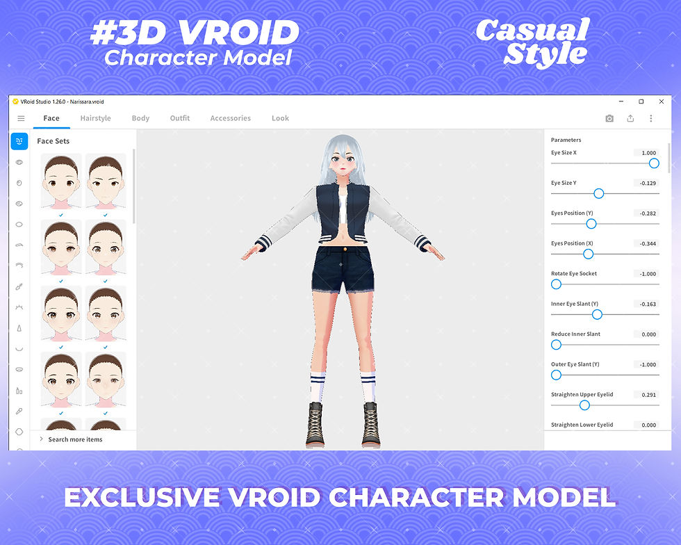 Thumbnail: 3D Vroid Model VTuber Character Narissara Elegant Anime Girl with Fantasy Style